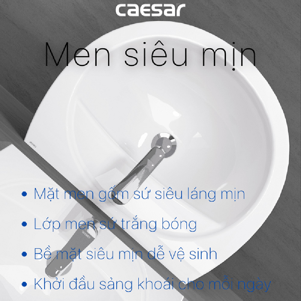 Chậu rửa lavabo treo tường chân dài Caesar L2220+P2445