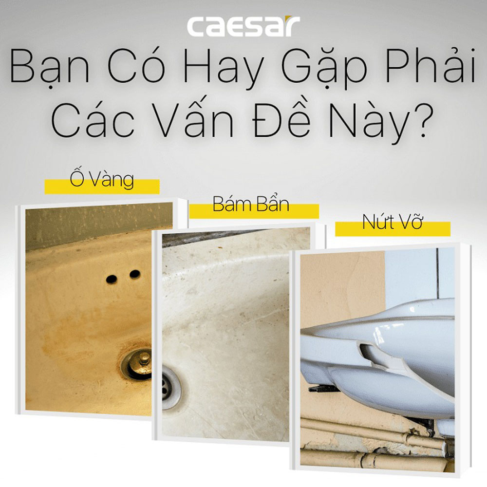 Chậu rửa lavabo treo tường chân lửng Caesar L2365+P2443