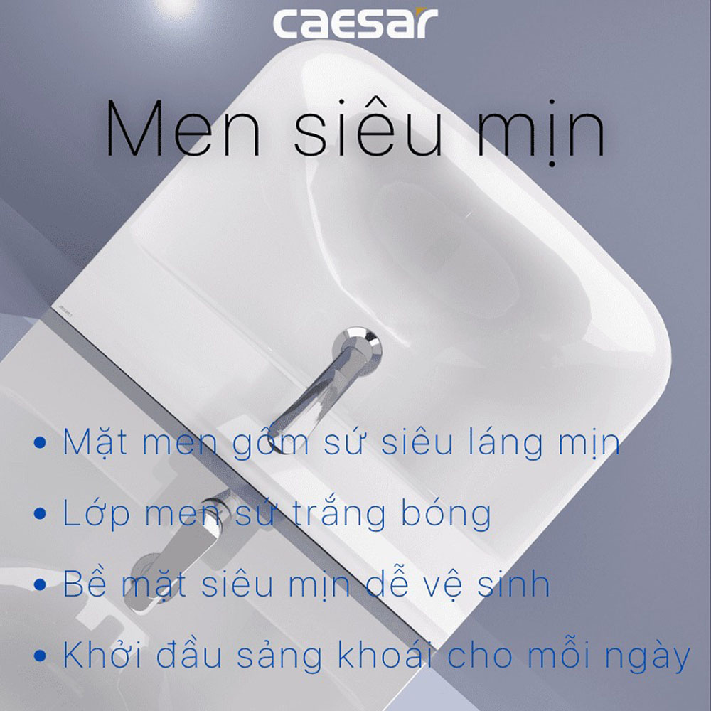 Chậu rửa lavabo treo tường chân lửng Caesar L2365+P2443