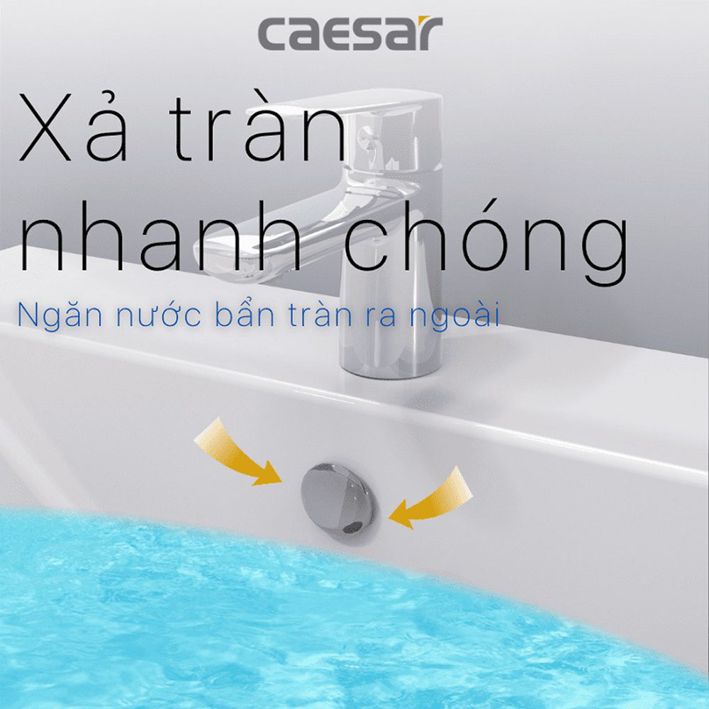 Chậu rửa lavabo treo tường chân lửng Caesar L2365+P2443