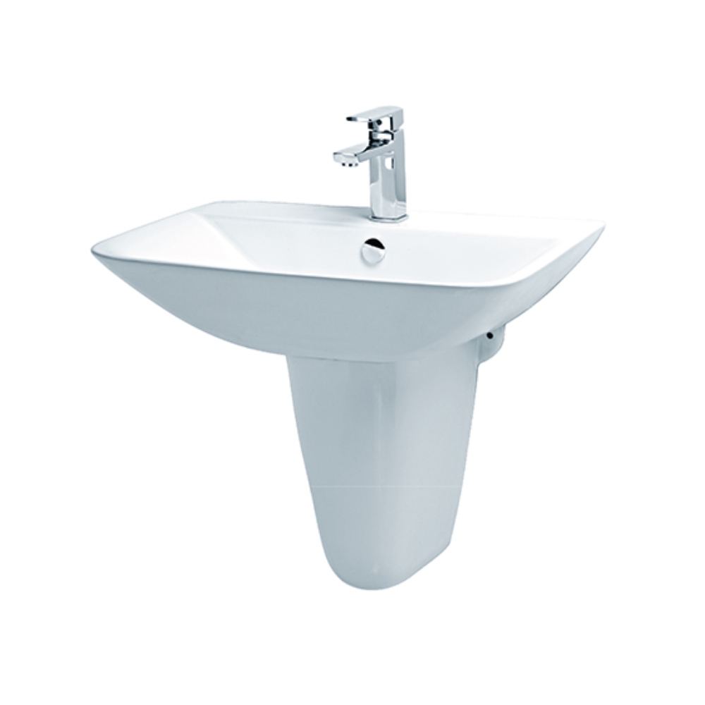 Chậu rửa lavabo treo tường chân lửng Caesar L2365+P2443