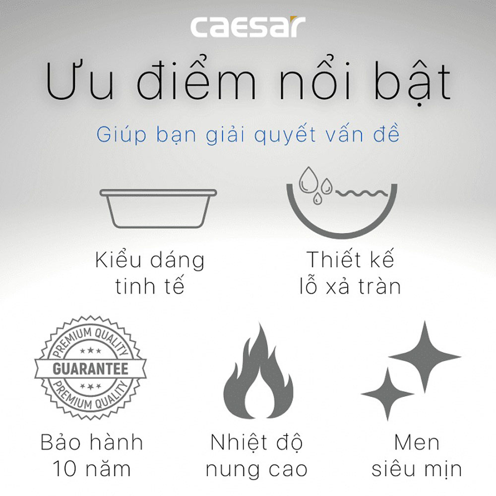 Chậu rửa lavabo treo tường chân dài Caesar L2365+P2445