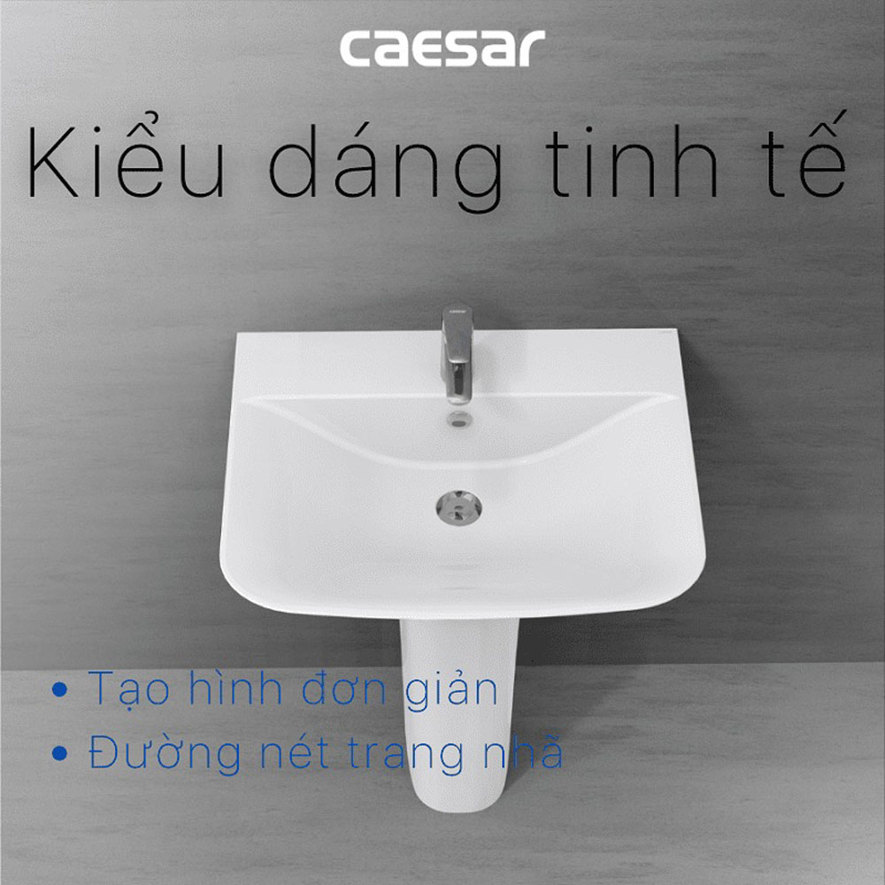 Chậu rửa lavabo treo tường chân dài Caesar L2365+P2445