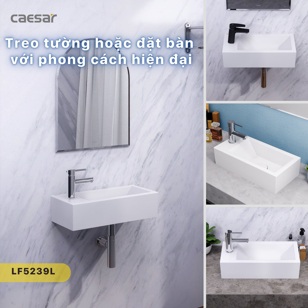 Chậu rửa lavabo treo tường Caesar LF5239L
