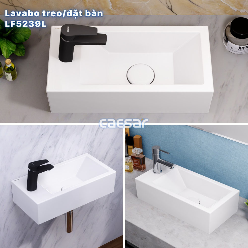 Chậu rửa lavabo treo tường Caesar LF5239L