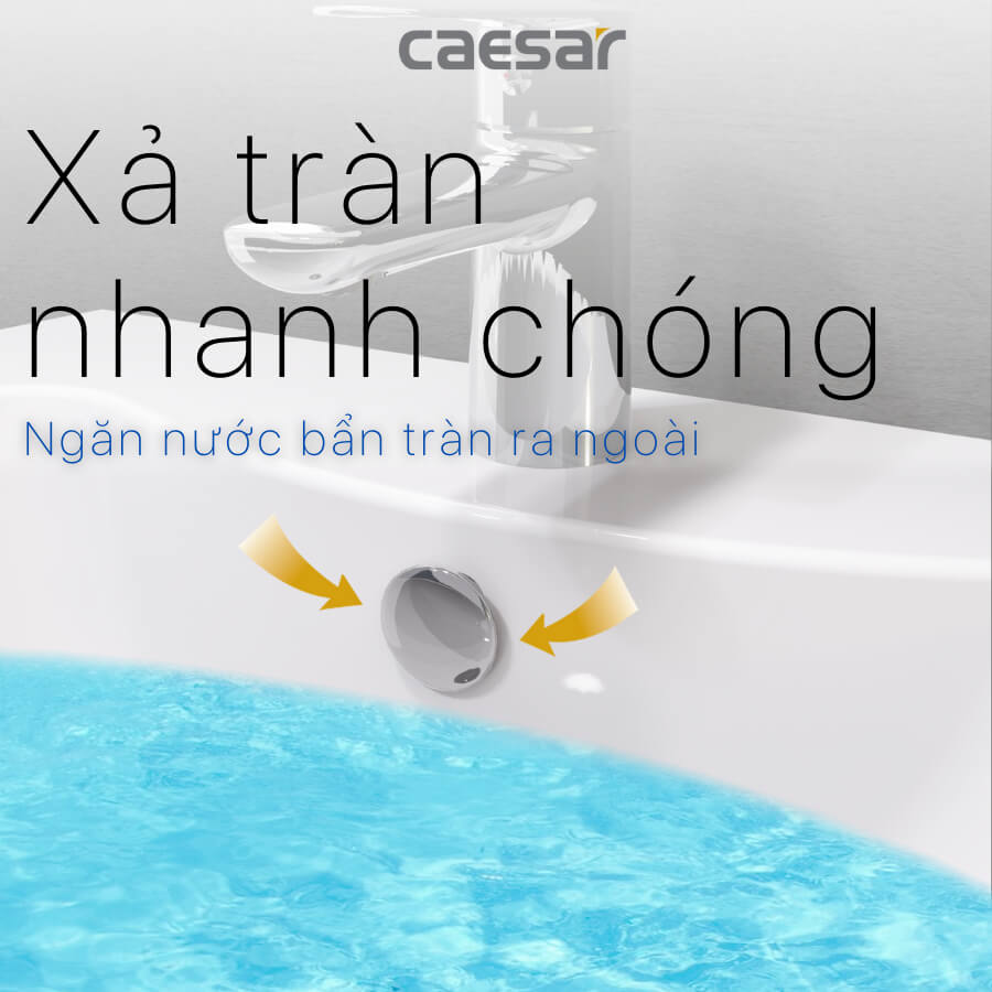 Chậu lavabo treo tường chân lửng CAESAR LF5263 + PF2463