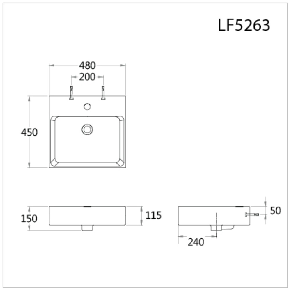 Chậu lavabo treo tường chân lửng CAESAR LF5263 + PF2463