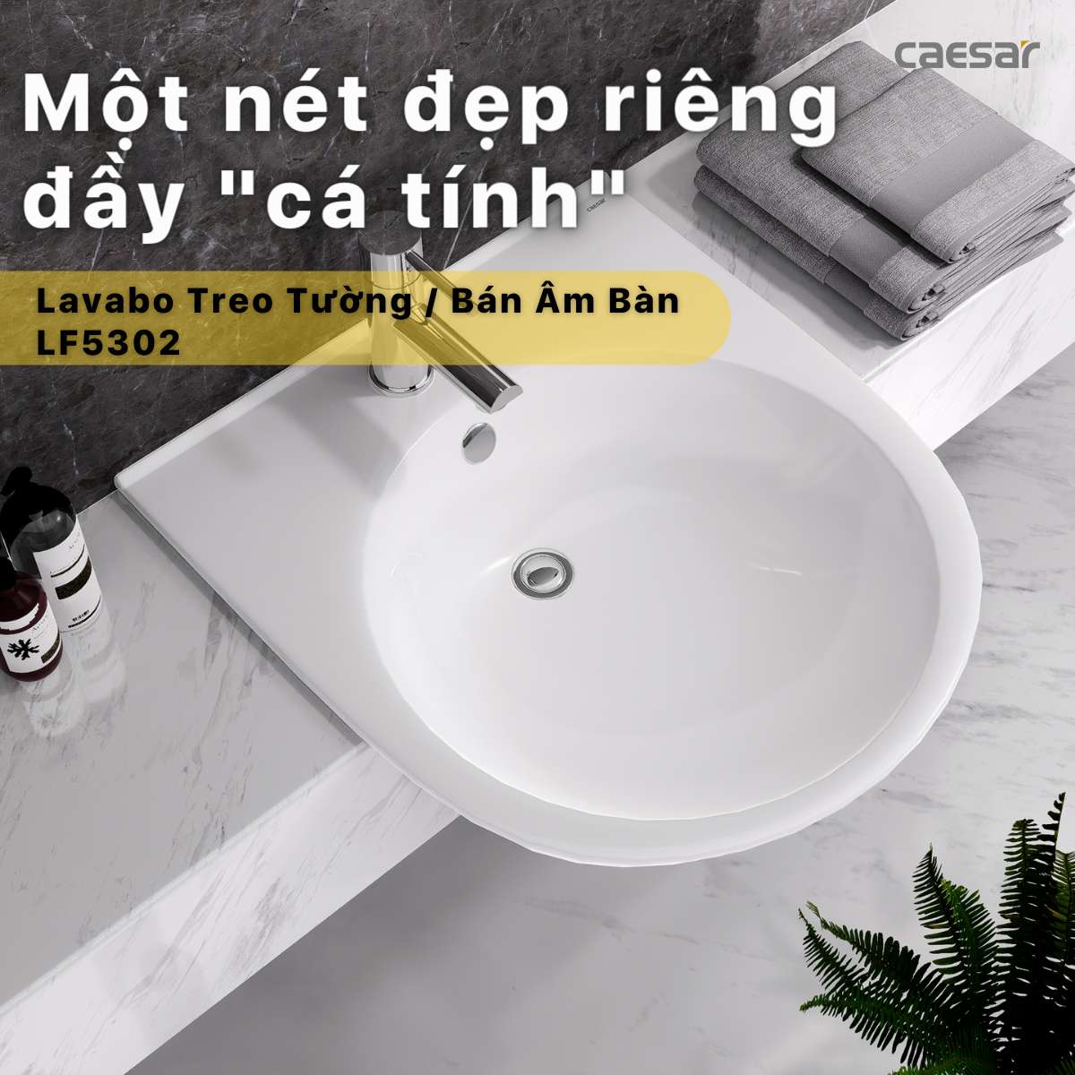 Chậu rửa lavabo dương vành Caesar LF5302