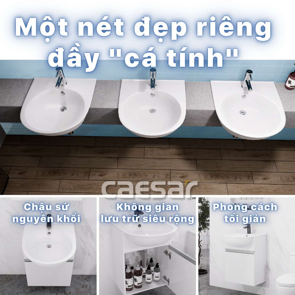 Chậu rửa lavabo dương vành Caesar LF5302