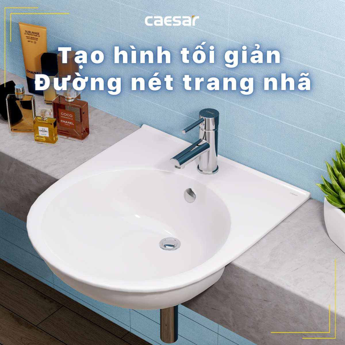 Chậu rửa lavabo dương vành Caesar LF5302