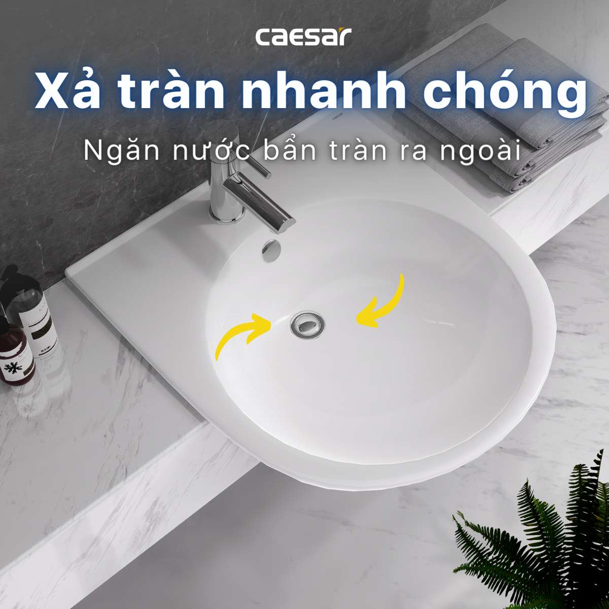 Chậu rửa lavabo dương vành Caesar LF5302