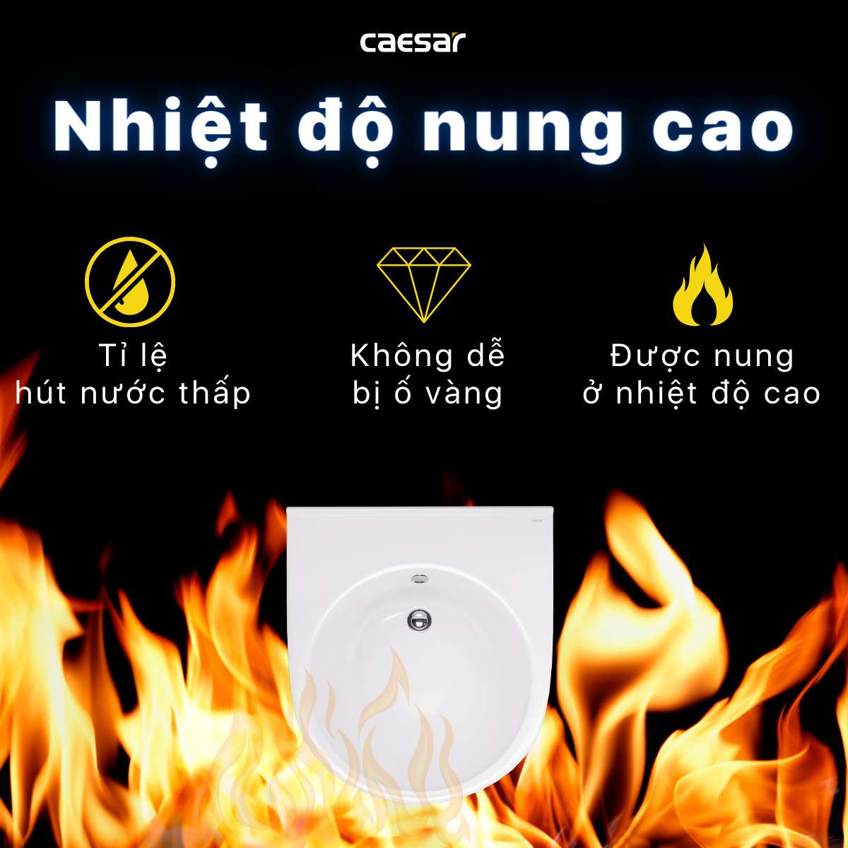 Chậu rửa lavabo dương vành Caesar LF5302