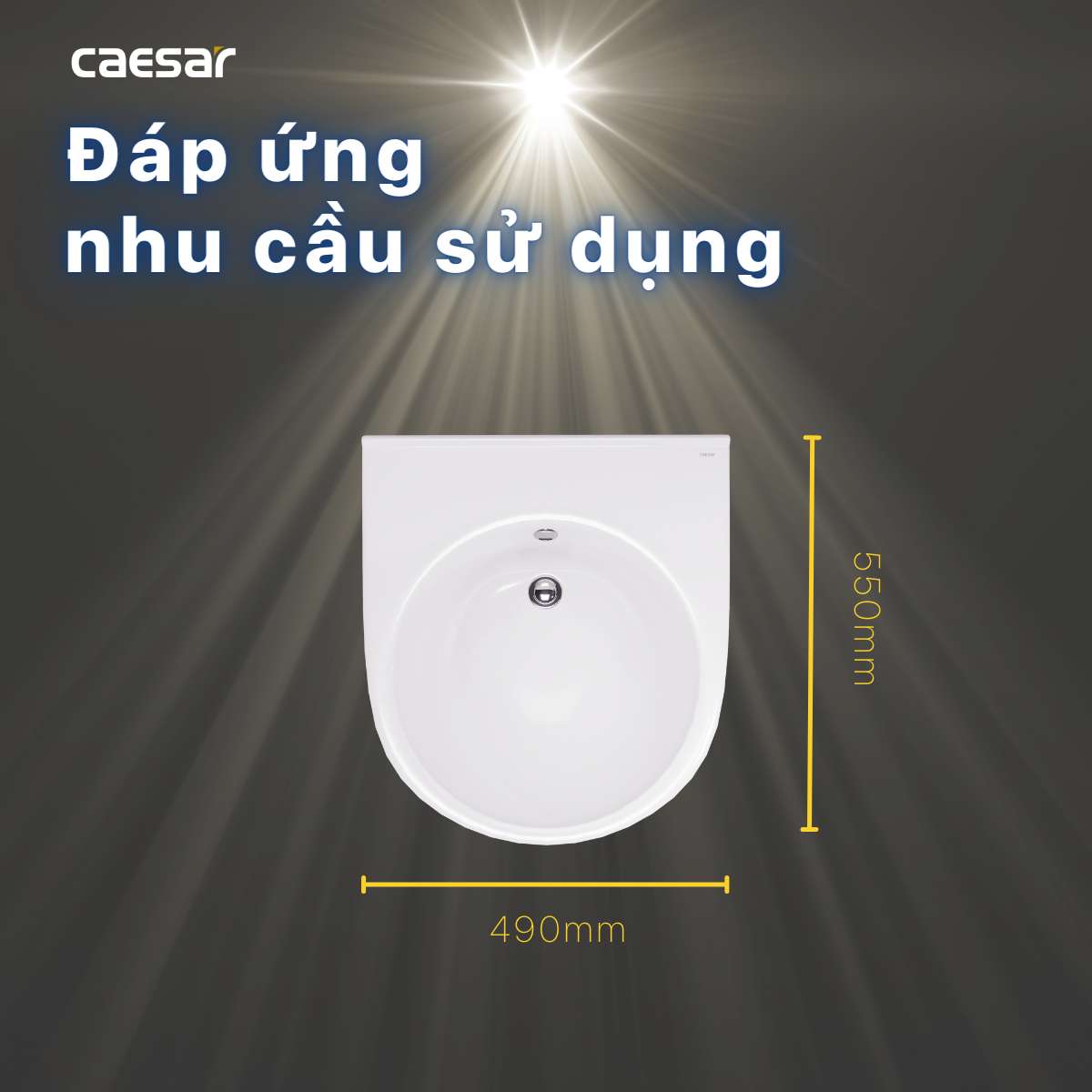 Chậu rửa lavabo dương vành Caesar LF5302