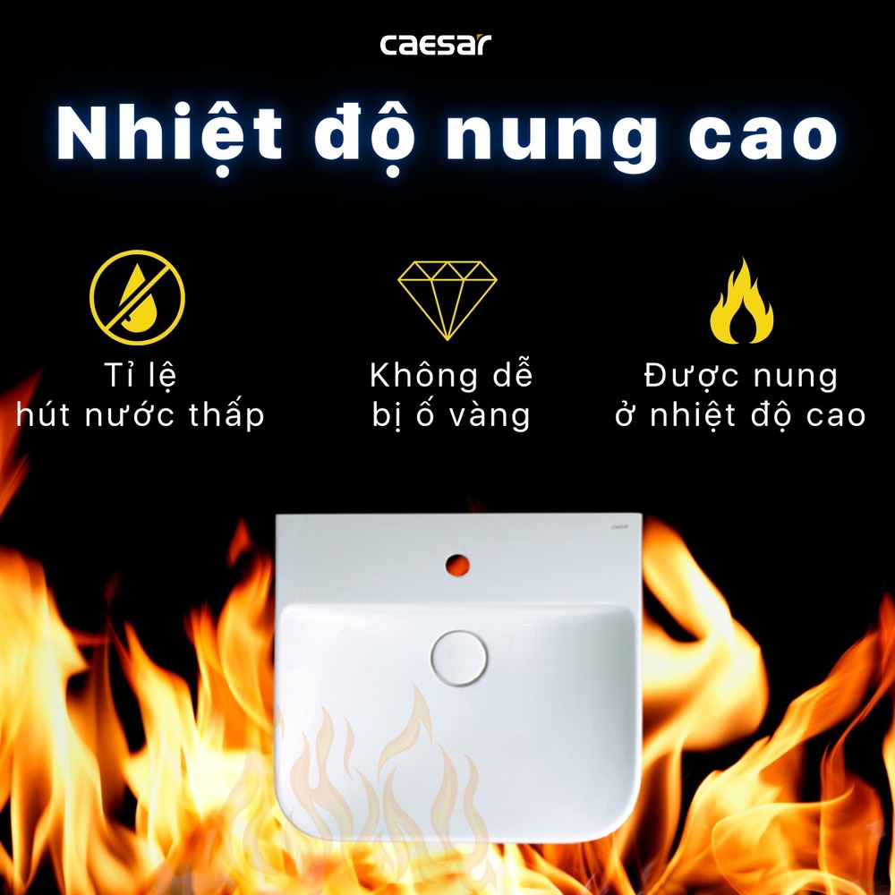 Chậu lavabo treo tường chân lửng Caesar LF5370 + PF2463