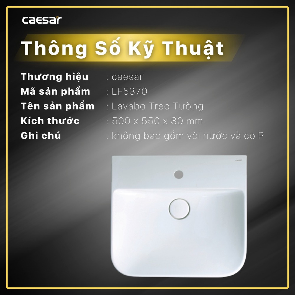Chậu lavabo treo tường chân lửng Caesar LF5370 + PF2463