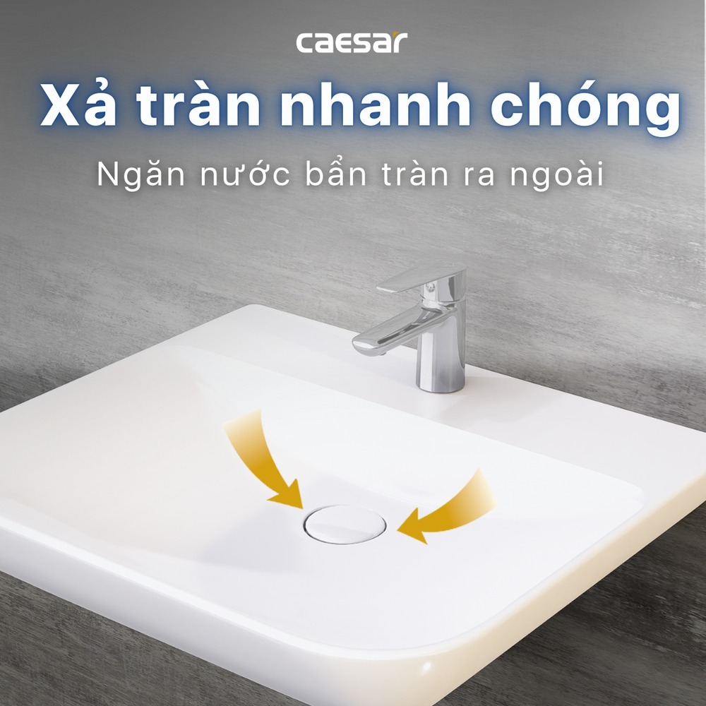 Chậu lavabo treo tường chân lửng Caesar LF5370 + PF2463