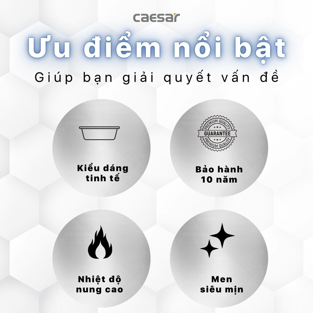 Chậu lavabo treo tường chân lửng Caesar LF5370 + PF2463