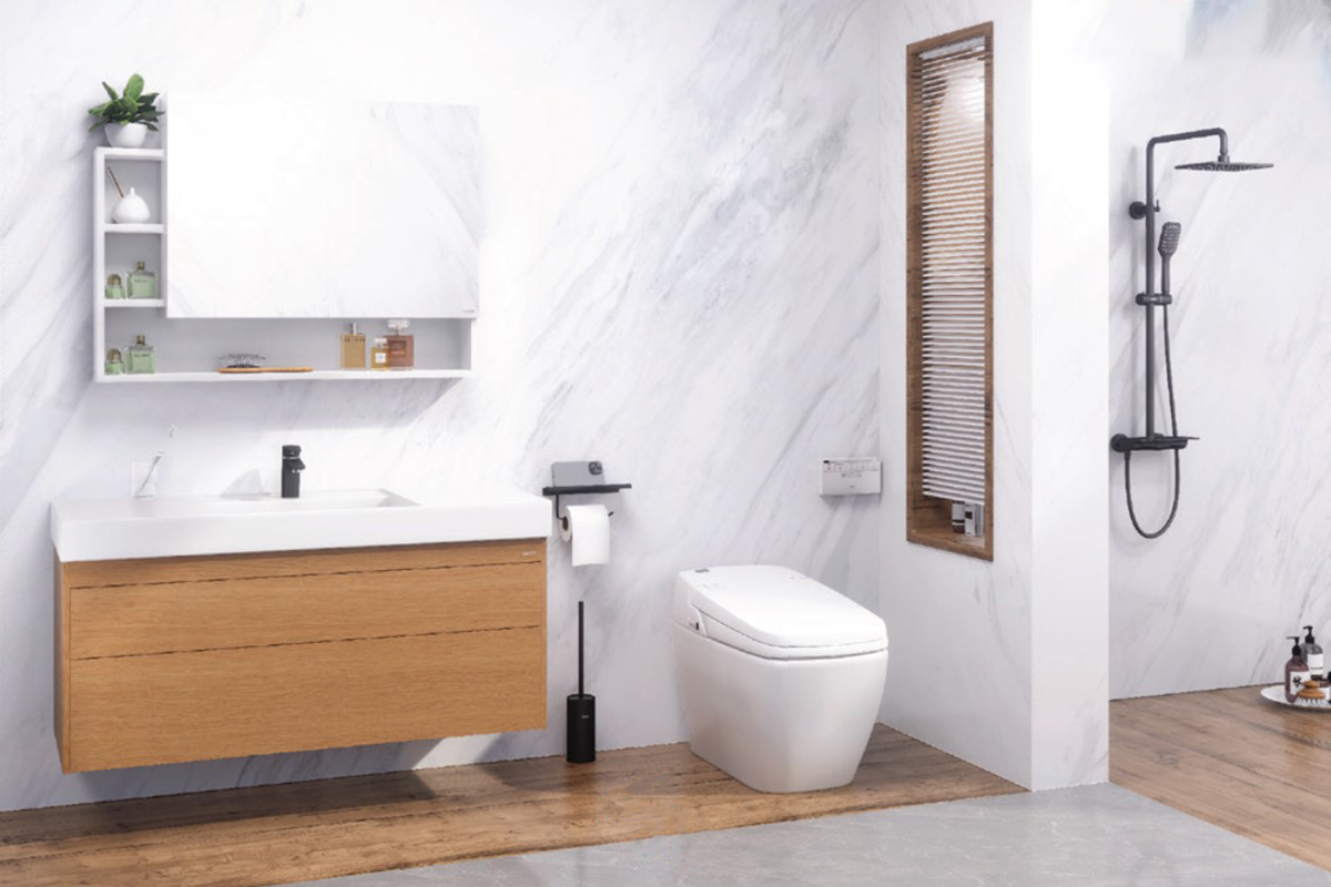 Combo thiết bị vệ sinh cao cấp CAESAR CA1380H + LF5388 + EH05388DWV + B390CBU + S688CB + EM01100V