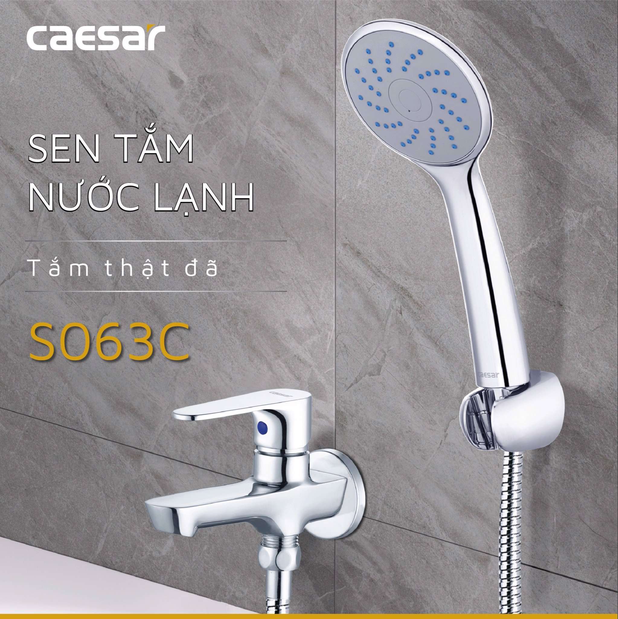 Bộ vòi sen tắm lạnh Caesar S063C (Tay sen tắm xi)