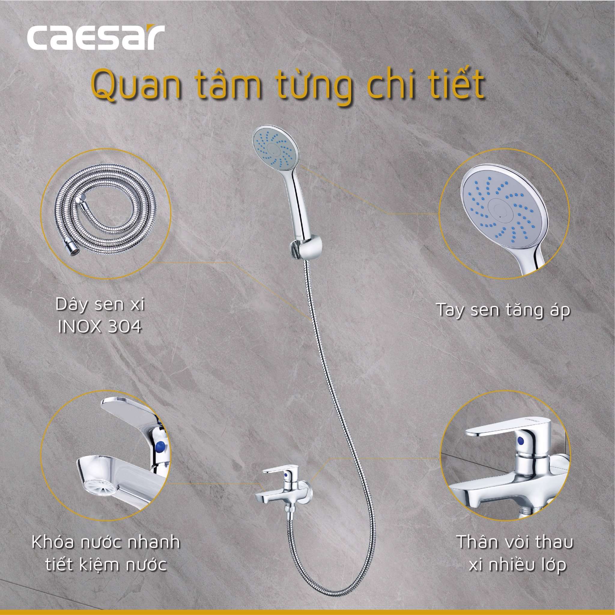 Bộ vòi sen tắm lạnh Caesar S063C (Tay sen tắm xi)