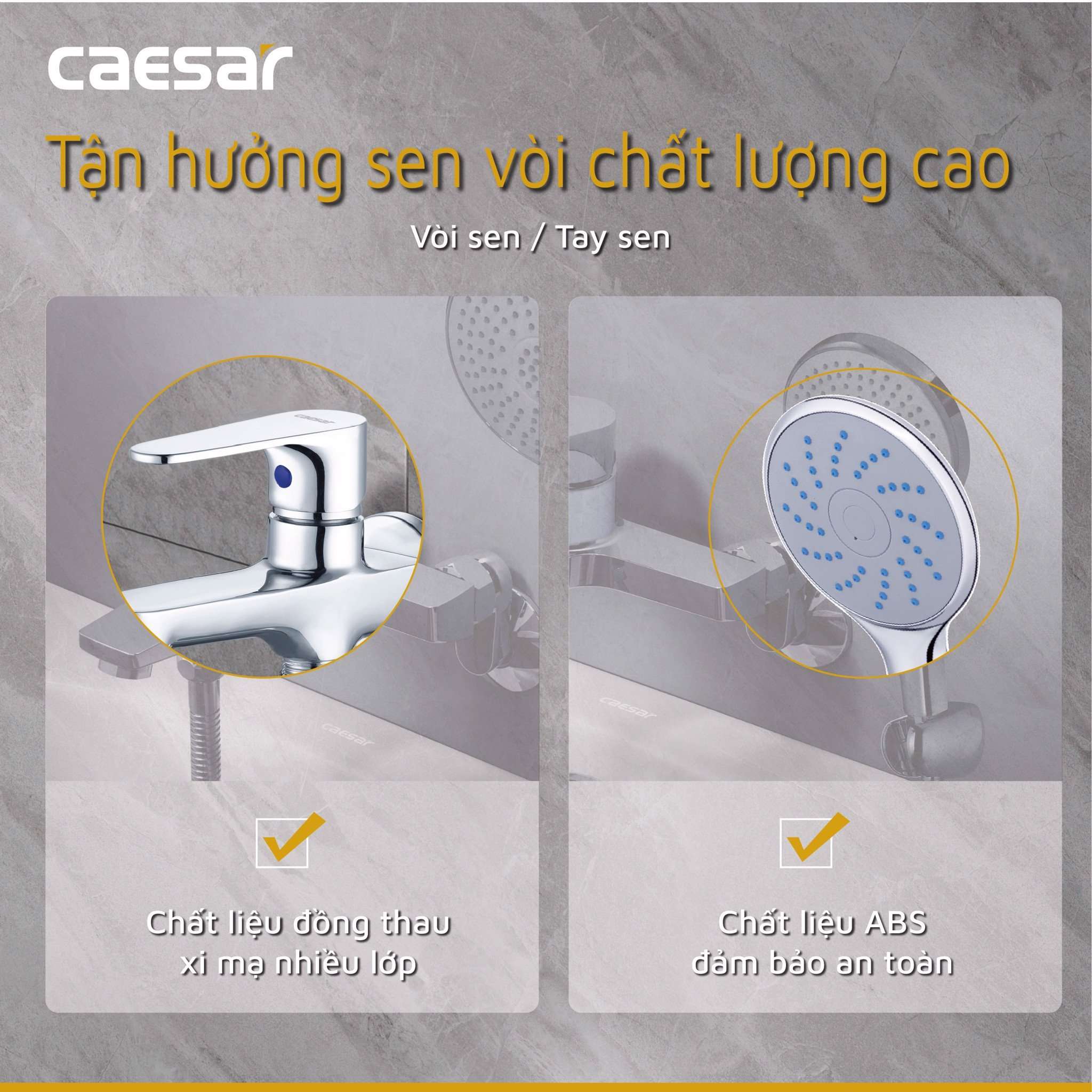 Bộ vòi sen tắm lạnh Caesar S063C (Tay sen tắm xi)