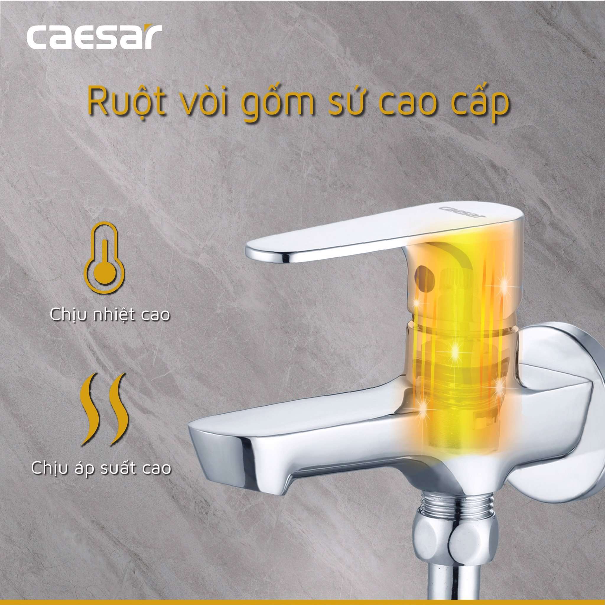 Bộ vòi sen tắm lạnh Caesar S063C (Tay sen tắm xi)