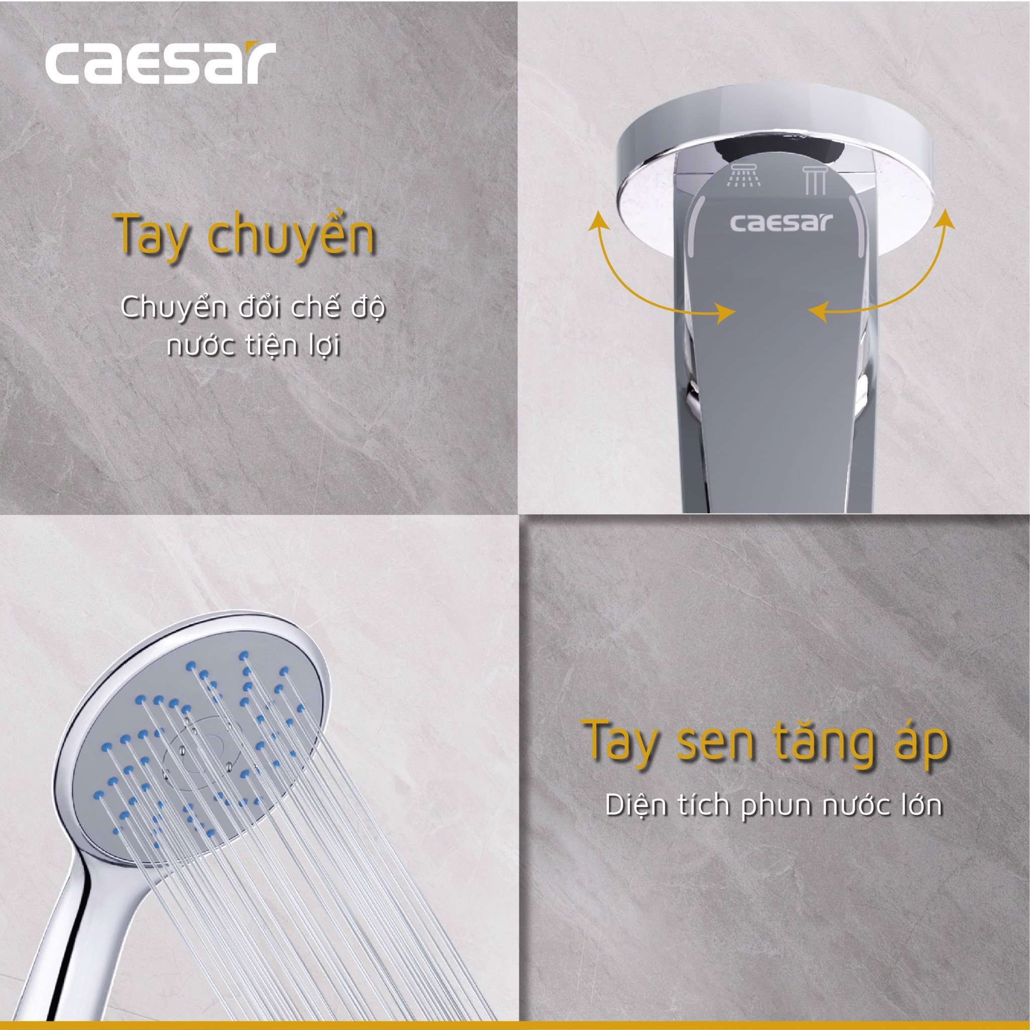 Bộ vòi sen tắm lạnh Caesar S063C (Tay sen tắm xi)