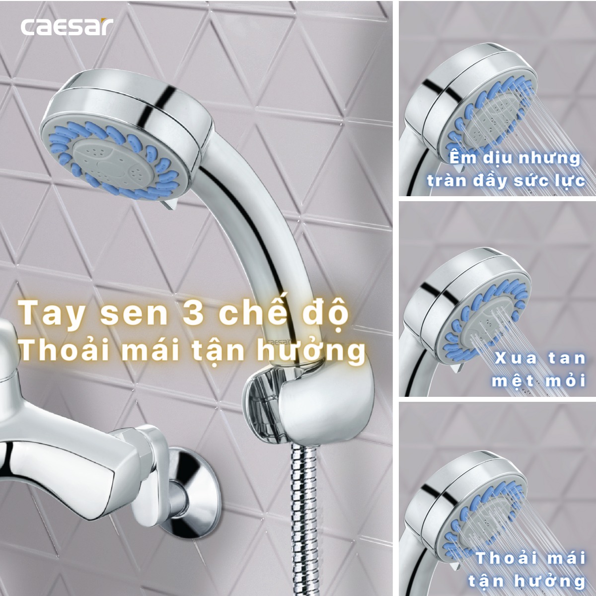 Bộ vòi sen tắm nóng lạnh Caesar S173C