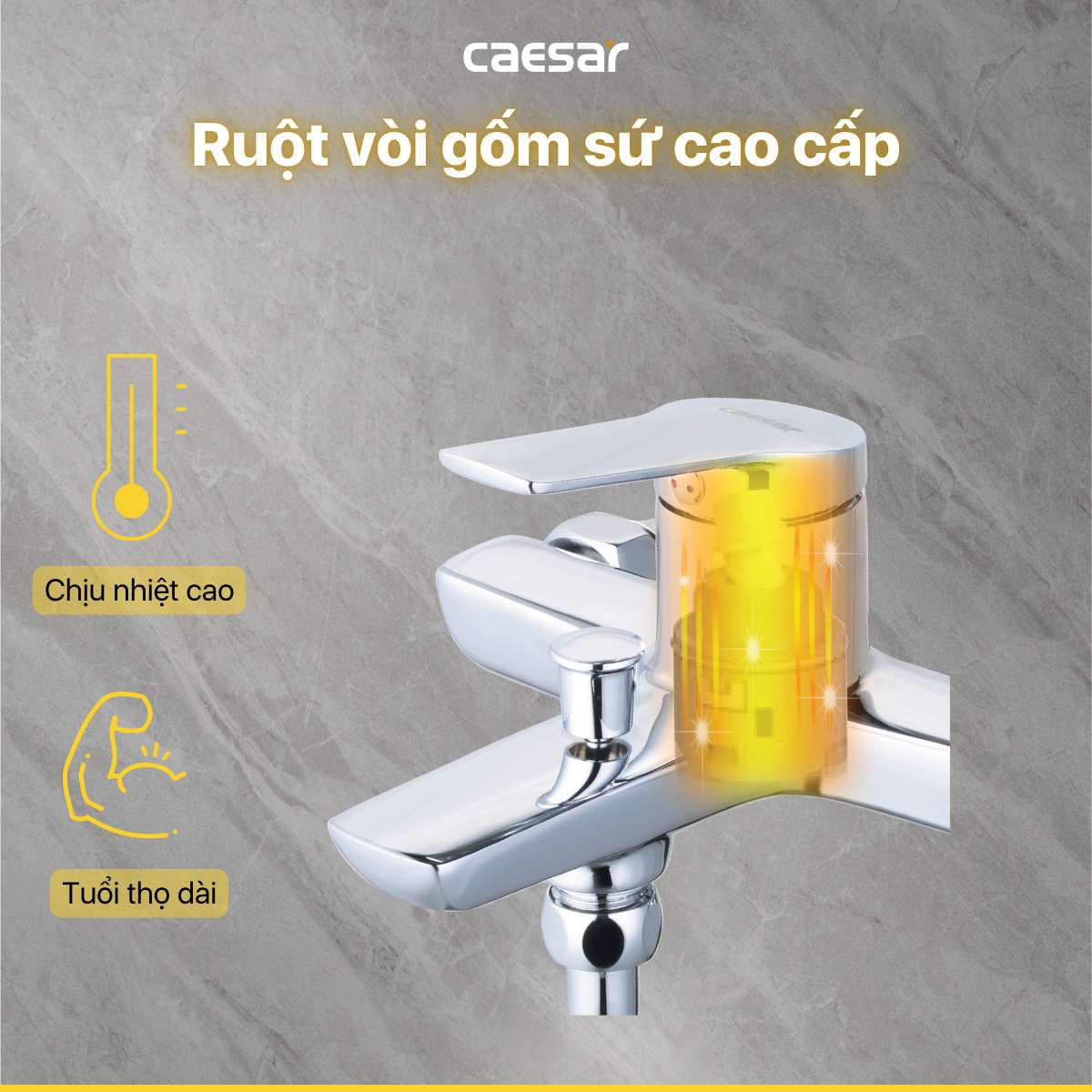Bộ vòi sen tắm nóng lạnh Caesar S203C