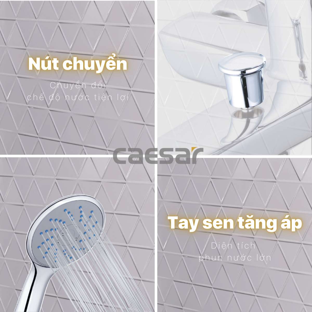 Bộ vòi sen tắm nóng lạnh Caesar S203C