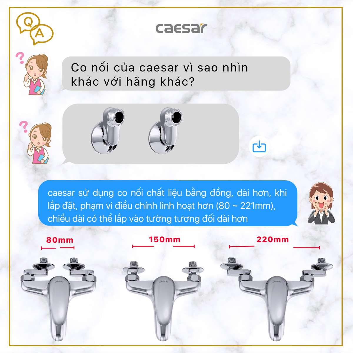 Bộ vòi sen tắm nóng lạnh Caesar S203C