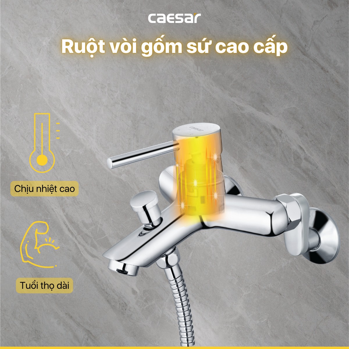 Bộ vòi sen tắm nóng lạnh Caesar S233C