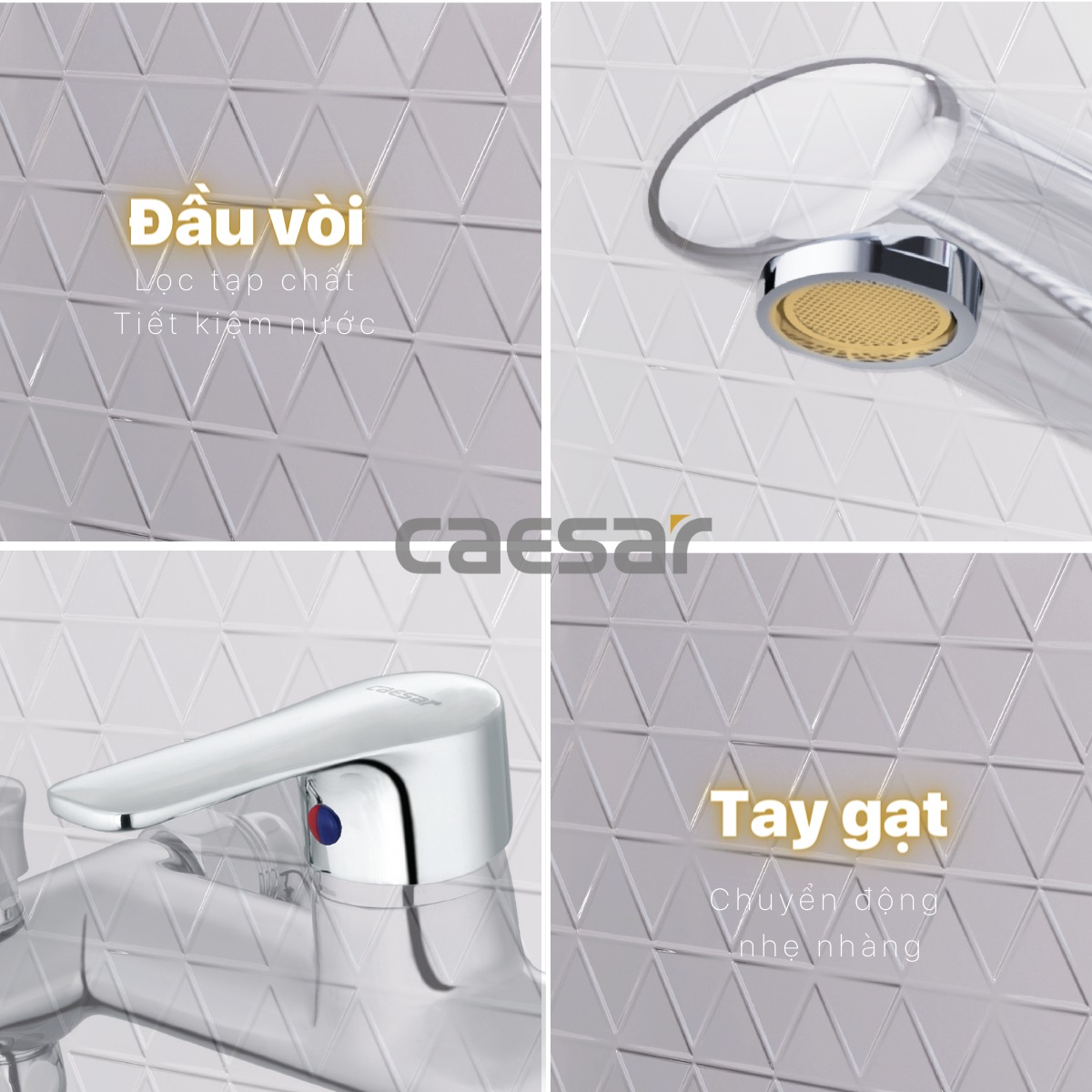Bộ vòi sen tắm nóng lạnh Caesar S233C