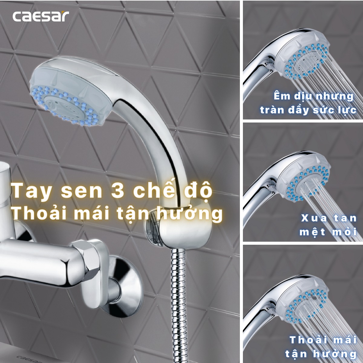 Bộ vòi sen tắm nóng lạnh Caesar S233C