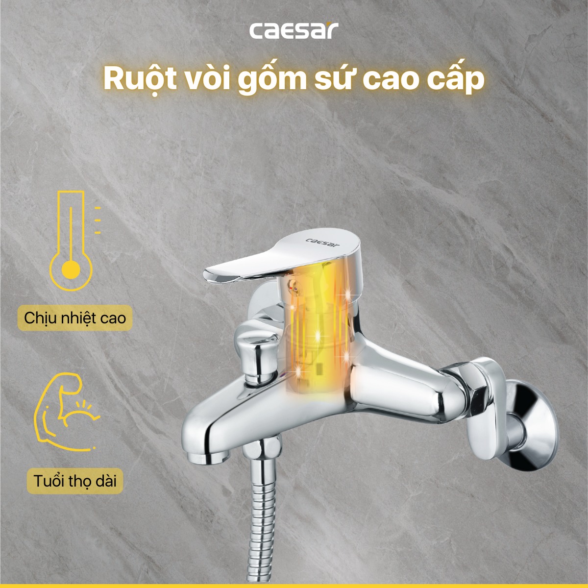 Bộ vòi sen tắm nóng lạnh Caesar S333C