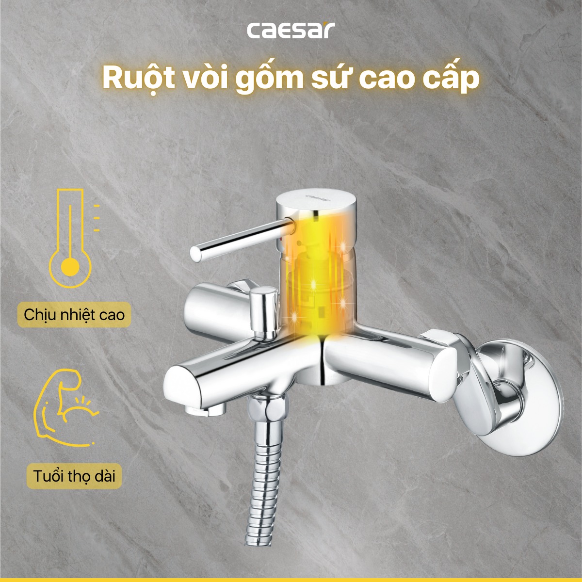 Bộ vòi sen tắm nóng lạnh Caesar S353C