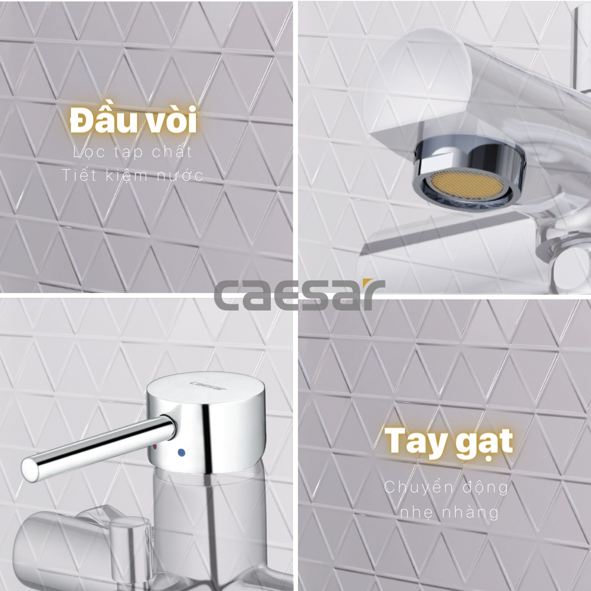 Bộ vòi sen tắm nóng lạnh Caesar S353C