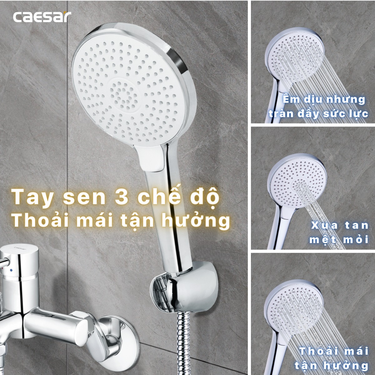 Bộ vòi sen tắm nóng lạnh Caesar S353C