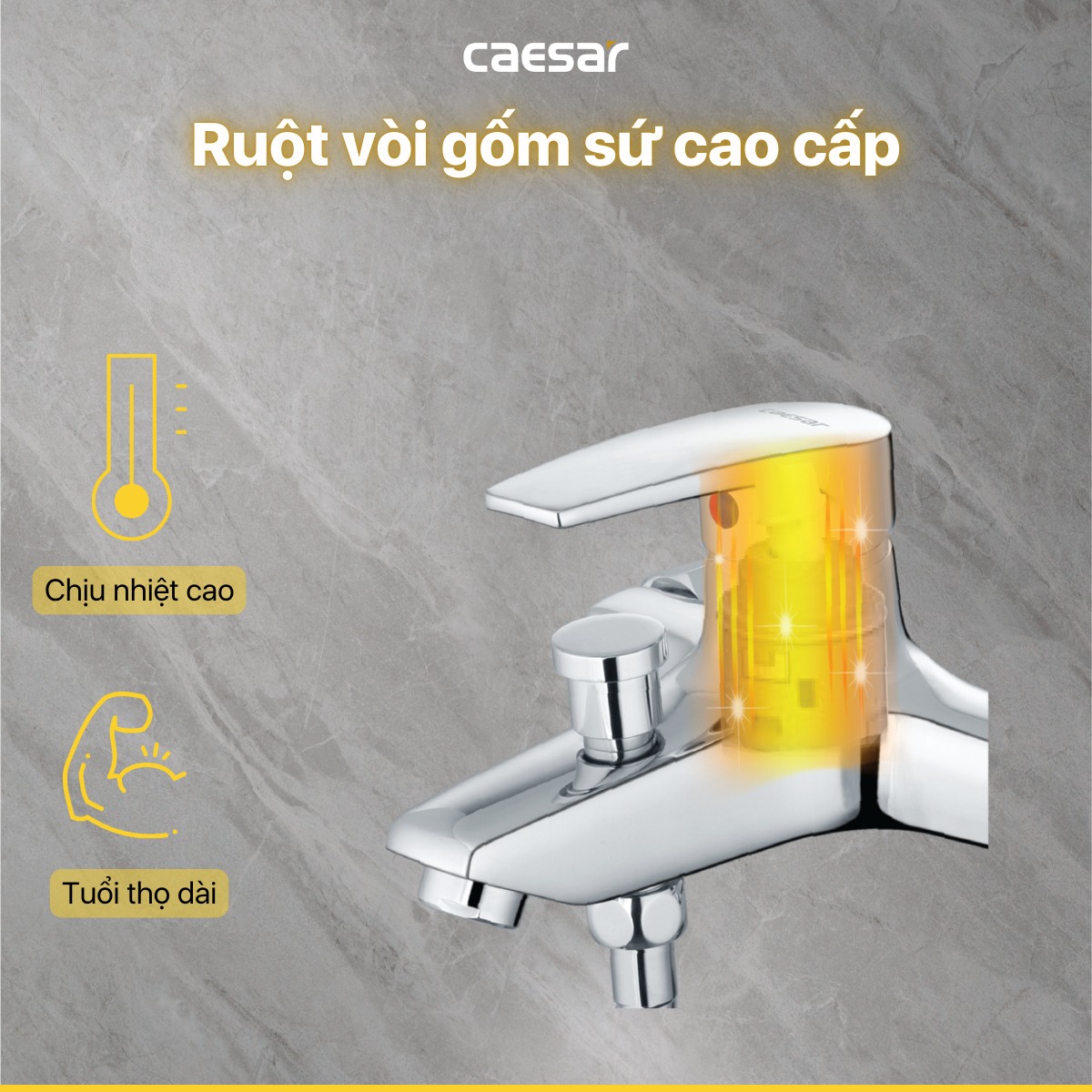 Bộ vòi sen tắm nóng lạnh Caesar S403C