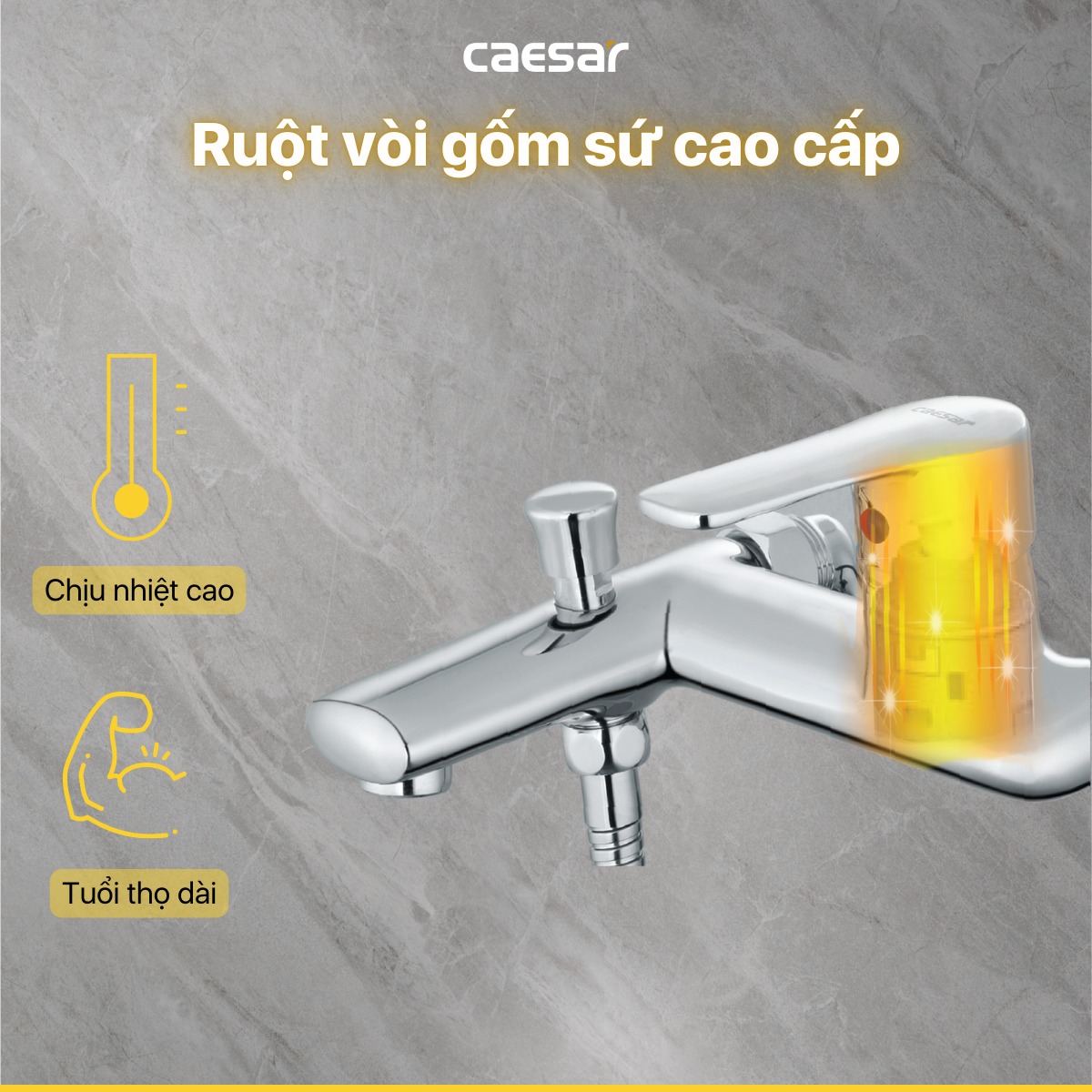 Bộ vòi sen tắm nóng lạnh Caesar S433C