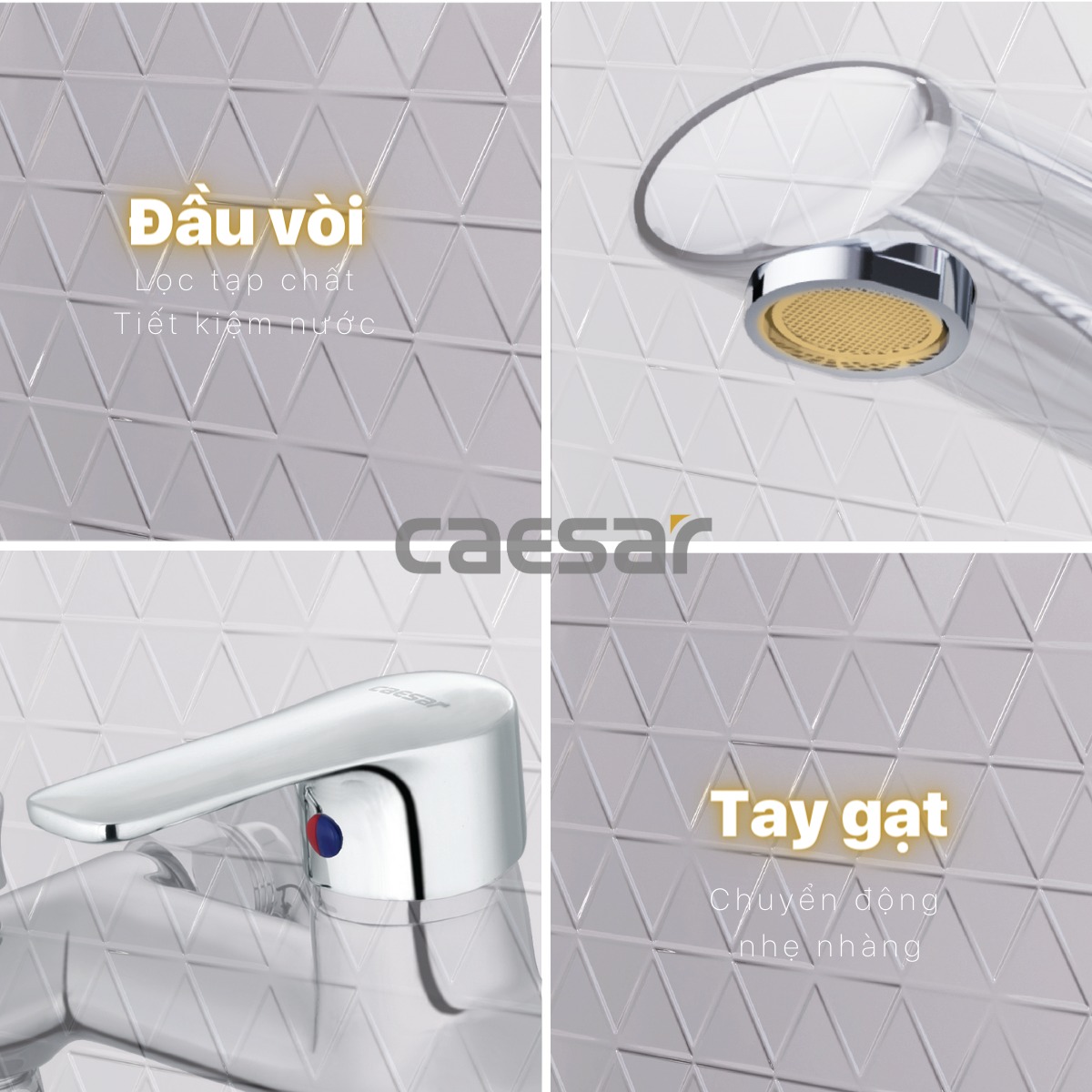 Bộ vòi sen tắm nóng lạnh Caesar S433C