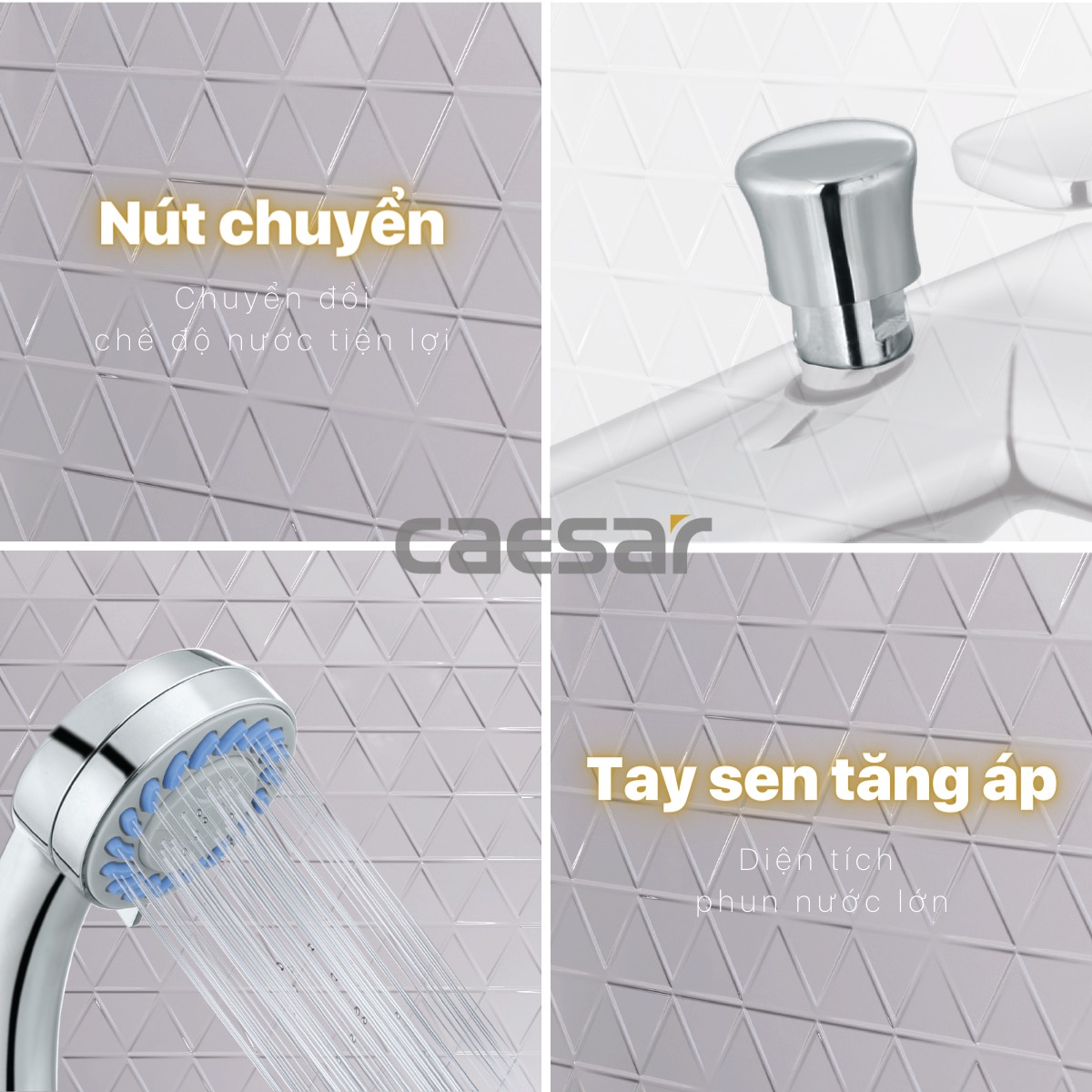 Bộ vòi sen tắm nóng lạnh Caesar S433C