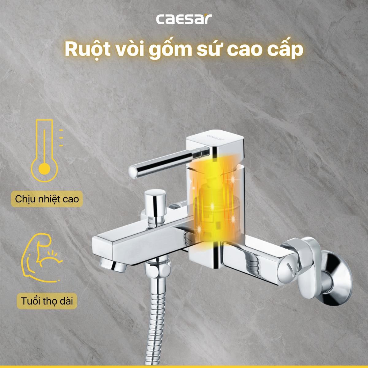 Bộ vòi sen tắm nóng lạnh Caesar S463C