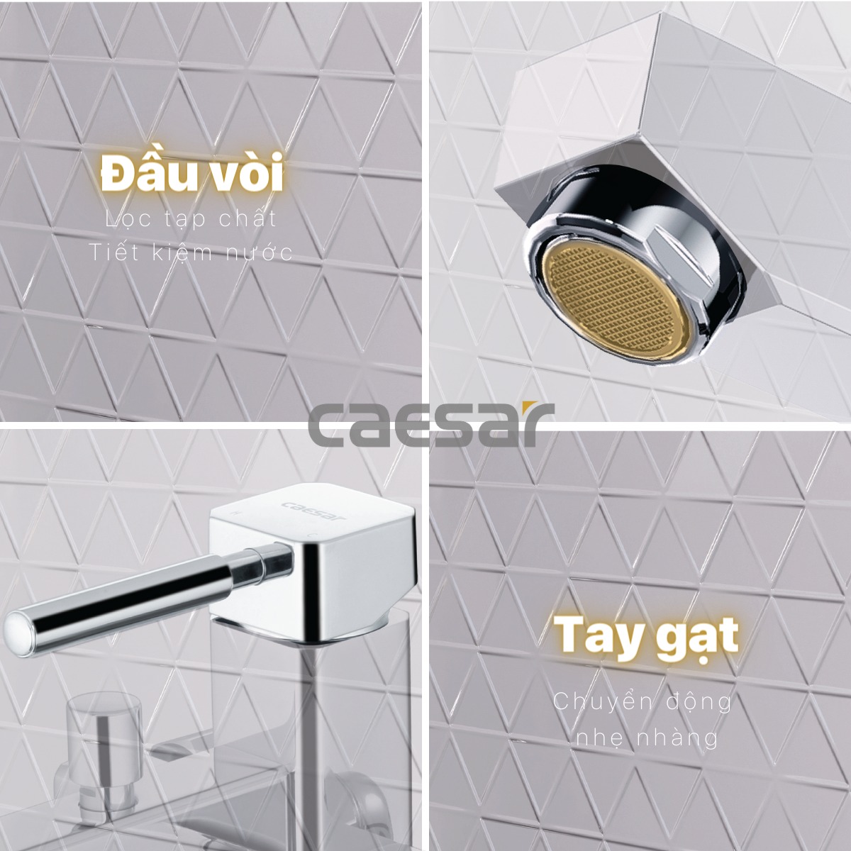 Bộ vòi sen tắm nóng lạnh Caesar S463C