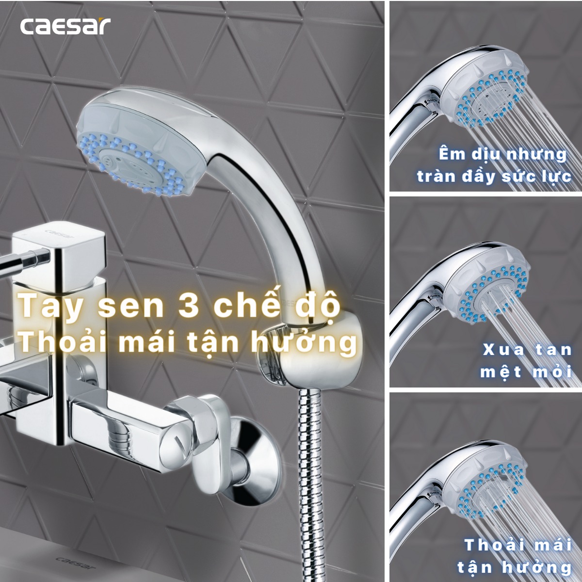 Bộ vòi sen tắm nóng lạnh Caesar S463C