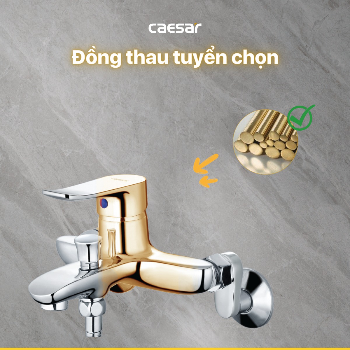 Bộ vòi sen tắm nóng lạnh Caesar S493C