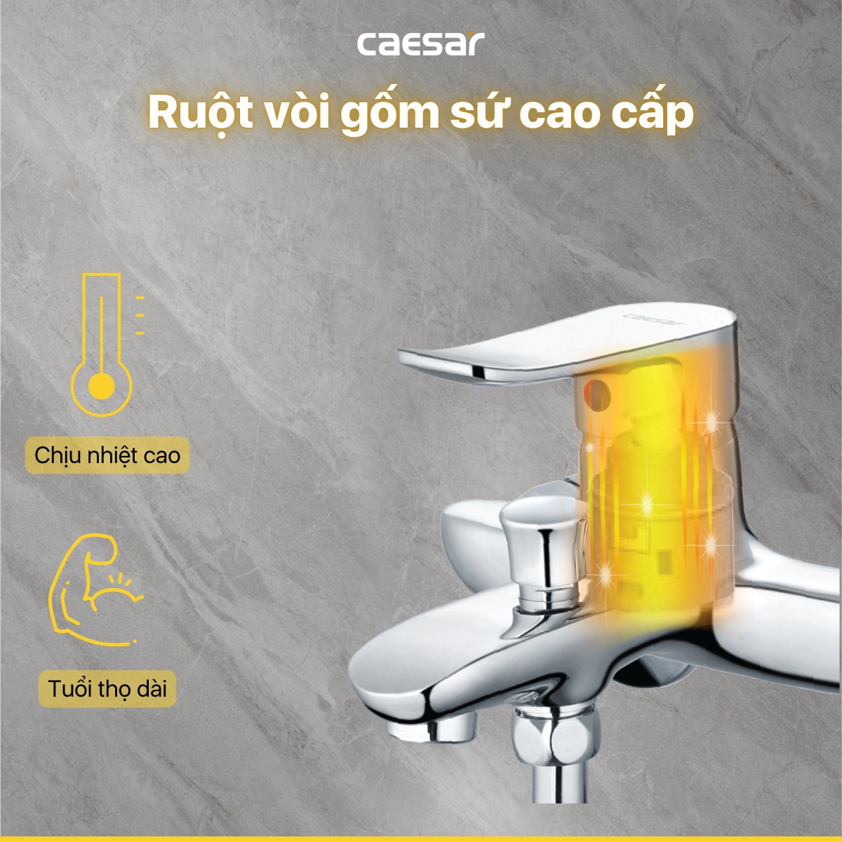 Bộ vòi sen tắm nóng lạnh Caesar S493C