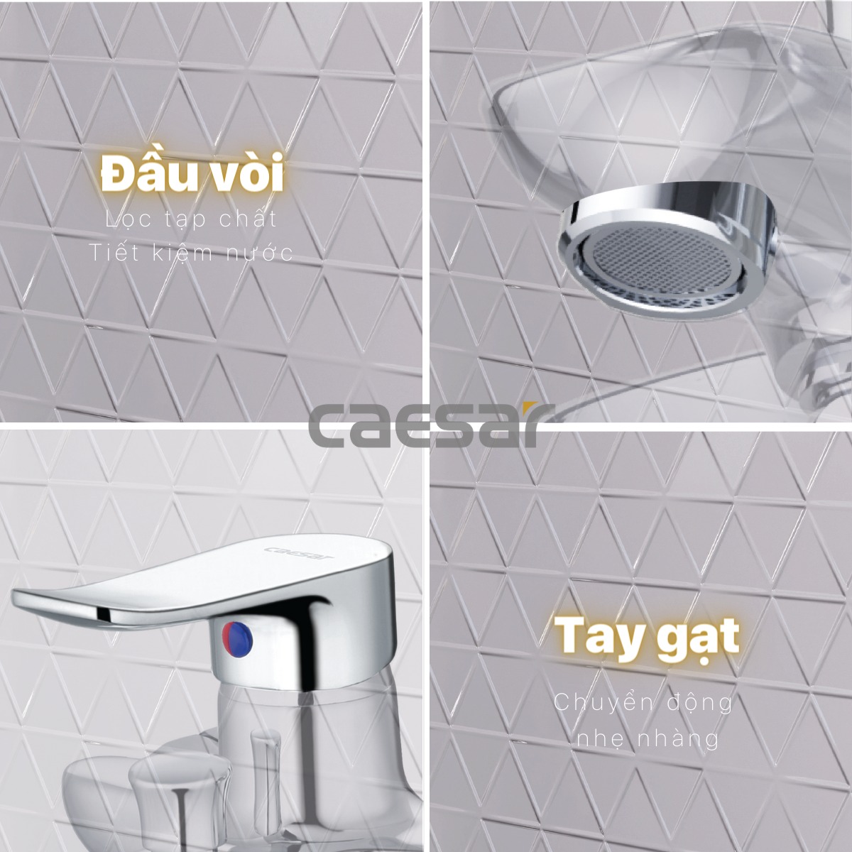 Bộ vòi sen tắm nóng lạnh Caesar S493C