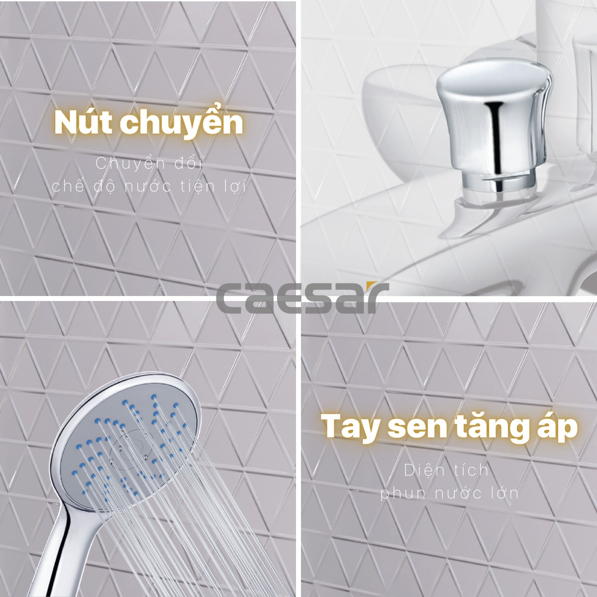 Bộ vòi sen tắm nóng lạnh Caesar S493C