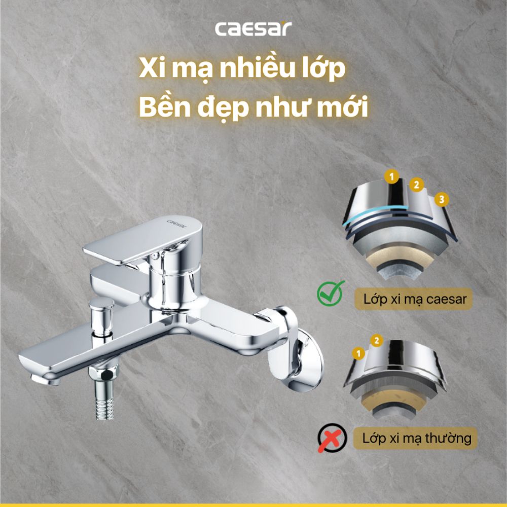 Bộ vòi sen tắm nóng lạnh Caesar S503C